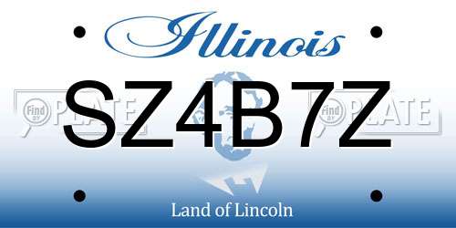 SZ4B7Z Illinois License Plate