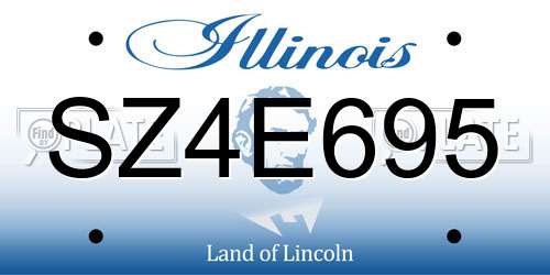 SZ4E695 Illinois License Plate