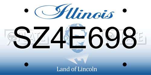 SZ4E698 Illinois License Plate