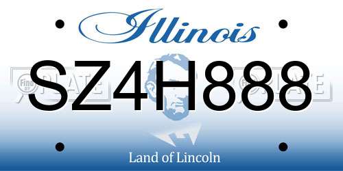 SZ4H888 Illinois License Plate
