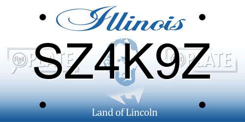 SZ4K9Z Illinois License Plate