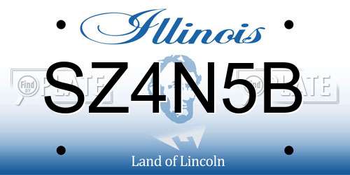 SZ4N5B Illinois License Plate