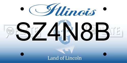 SZ4N8B Illinois License Plate