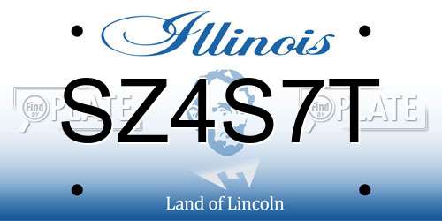 SZ4S7T Illinois License Plate