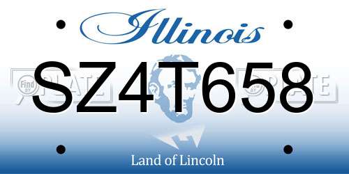 SZ4T658 Illinois License Plate