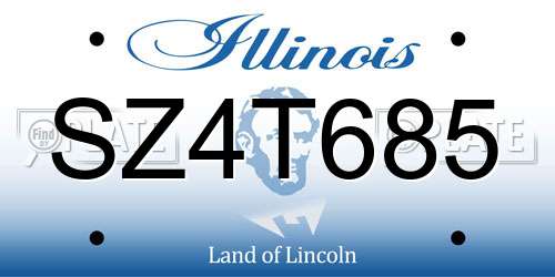 SZ4T685 Illinois License Plate
