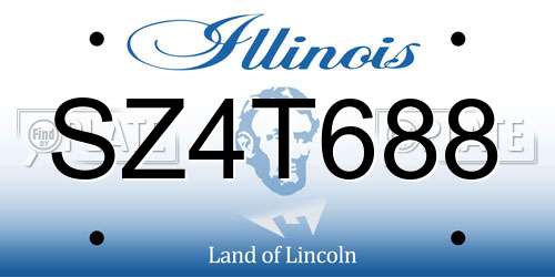 SZ4T688 Illinois License Plate