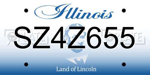 SZ4Z655 Illinois License Plate