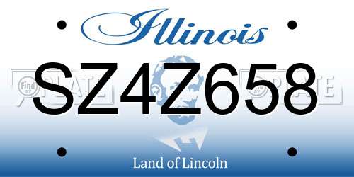 SZ4Z658 Illinois License Plate