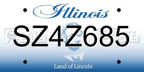 SZ4Z685 Illinois License Plate