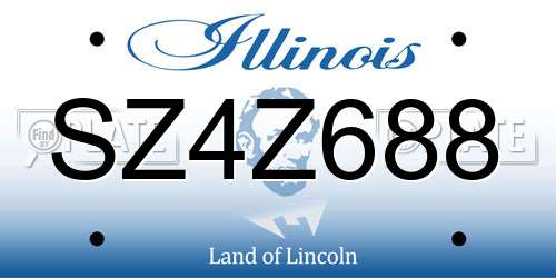 SZ4Z688 Illinois License Plate
