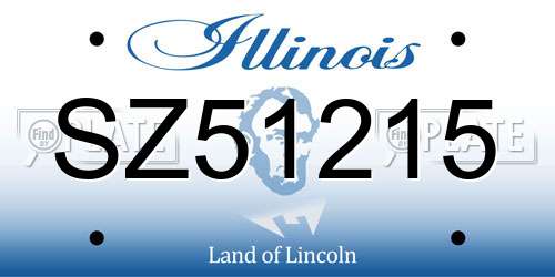 SZ51215 Illinois License Plate