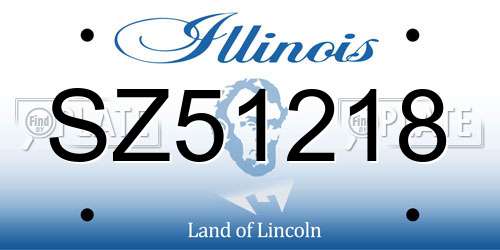 SZ51218 Illinois License Plate