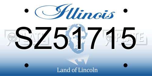 SZ51715 Illinois License Plate