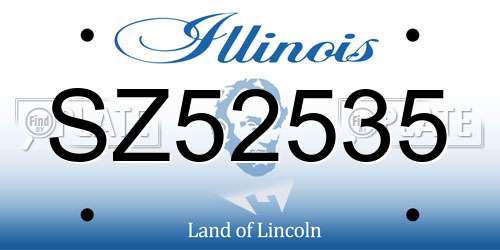 SZ52535 Illinois License Plate