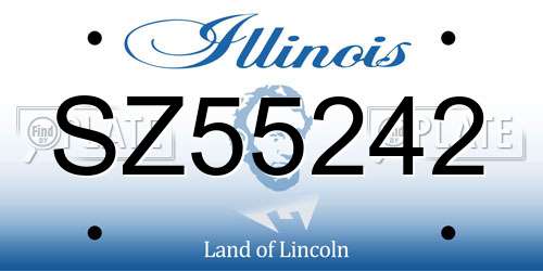 SZ55242 Illinois License Plate
