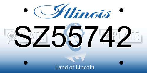 SZ55742 Illinois License Plate