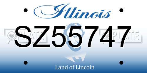 SZ55747 Illinois License Plate