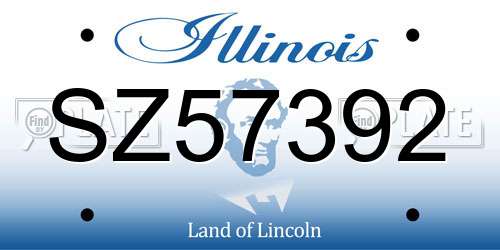 SZ57392 Illinois License Plate