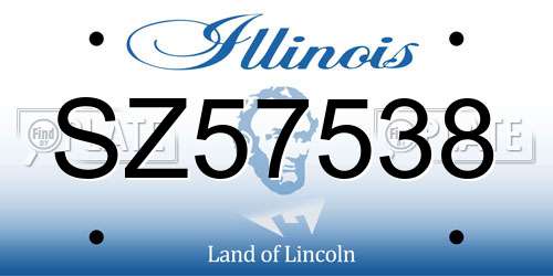 SZ57538 Illinois License Plate