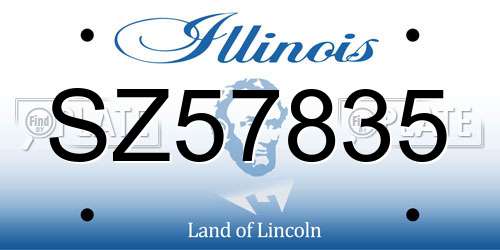 SZ57835 Illinois License Plate