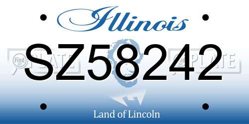 SZ58242 Illinois License Plate