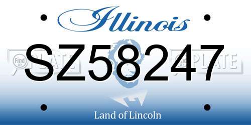 SZ58247 Illinois License Plate