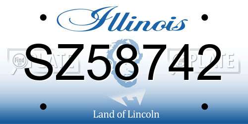 SZ58742 Illinois License Plate