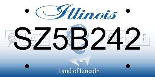 SZ5B242 Illinois License Plate