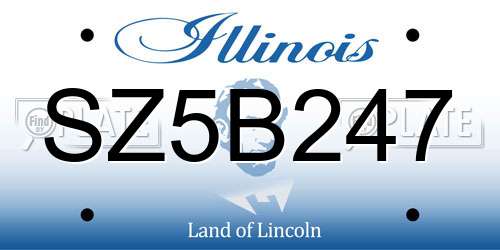 SZ5B247 Illinois License Plate