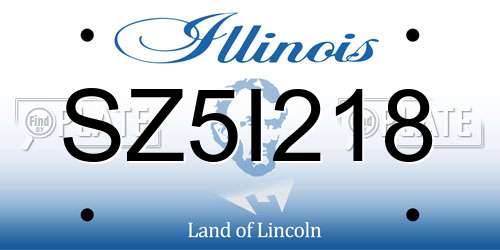 SZ5I218 Illinois License Plate