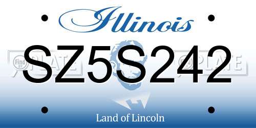 SZ5S242 Illinois License Plate