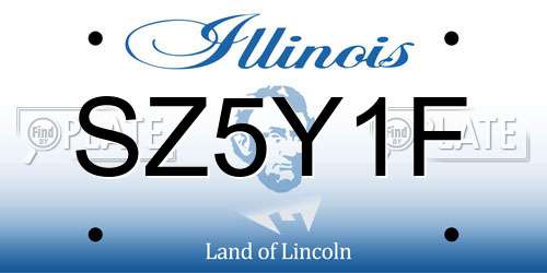 SZ5Y1F Illinois License Plate