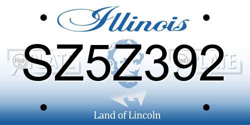 SZ5Z392 Illinois License Plate