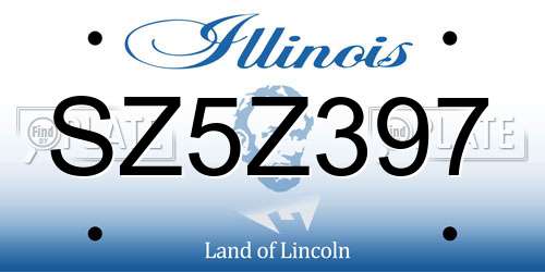 SZ5Z397 Illinois License Plate