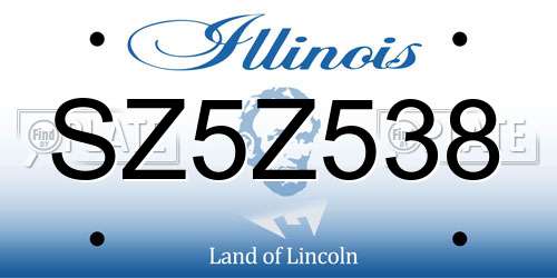 SZ5Z538 Illinois License Plate