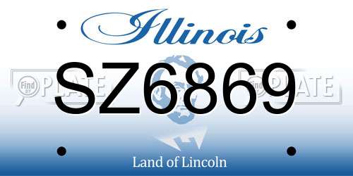 SZ6869 Illinois License Plate