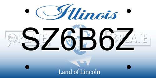 SZ6B6Z Illinois License Plate