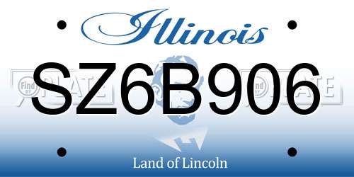 SZ6B906 Illinois License Plate