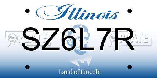 SZ6L7R Illinois License Plate