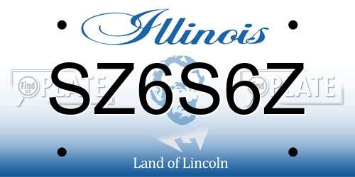 SZ6S6Z Illinois License Plate