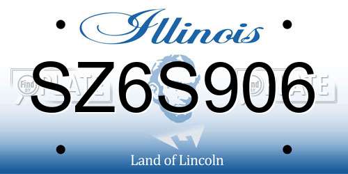 SZ6S906 Illinois License Plate