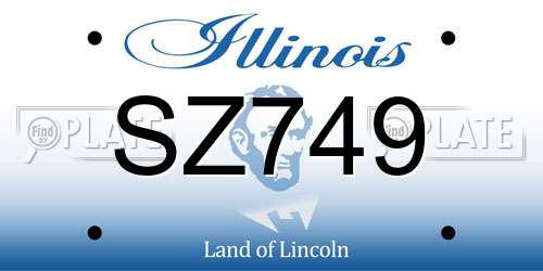 SZ749 Illinois License Plate