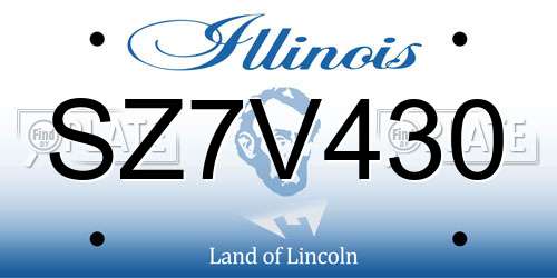SZ7V430 Illinois License Plate