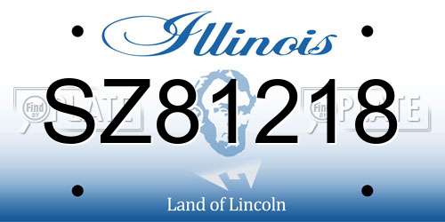 SZ81218 Illinois License Plate