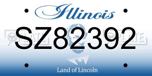 SZ82392 Illinois License Plate