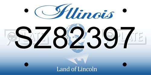 SZ82397 Illinois License Plate