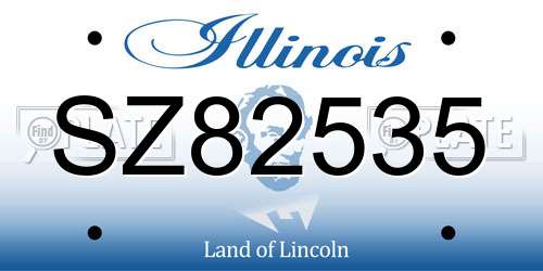 SZ82535 Illinois License Plate