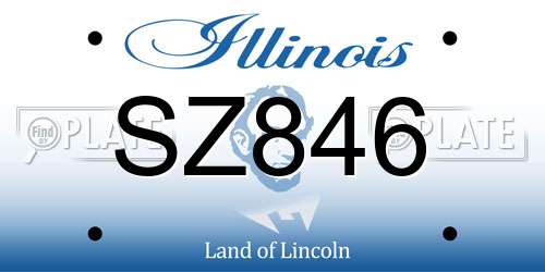 SZ846 Illinois License Plate