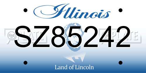 SZ85242 Illinois License Plate